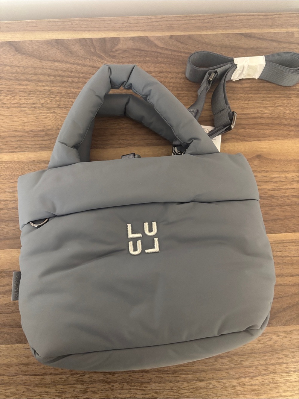 Lululemon On My Level Puffy Tote Crossbody Sm 3L in Grey Sold Out NWT